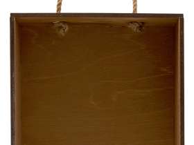 Подарочная коробка из фанеры Constellation 330х220х100 мм, фанера 6 мм, крышка на выдвижных пазах черная ЛХДФ 3 мм, бечевка №3