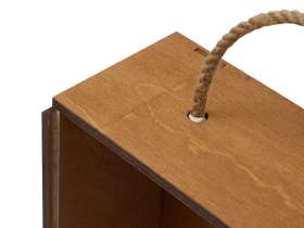 Подарочная коробка из фанеры Constellation 330х220х100 мм, фанера 6 мм, крышка на выдвижных пазах черная ЛХДФ 3 мм, бечевка №2