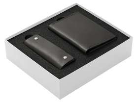 Подарочный набор Long River: обложка для паспорта, ключница (без лого Long River), белая коробка №2