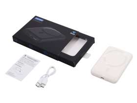 Магнитный внешний беспроводной аккумулятор Polarix, QC/PD, 10000 мАч, слоновая кость №2