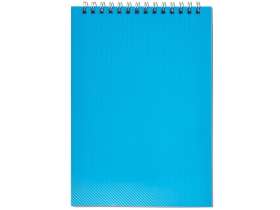 Блокнот на пружине в пластиковой обложке А5, синий №2