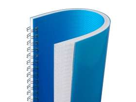 Блокнот на пружине в пластиковой обложке А5, синий №6