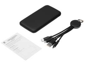 Набор из внешнего акуумулятора и универсального кабеля с подсветкой лого Reserve LED, 10000mAh, черный №13