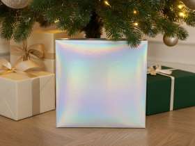Подарочная коробка с голографическим шубером без печати Aurora, L, 260х260х100 мм. №4