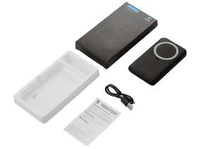 Беспроводной внешний аккумулятор с подсветкой лого и подставкой Magflash, 10000 мАч, 15 Вт, черный №2