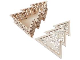 Шкатулка из фанеры в виде елки Firytale , серебристая №9