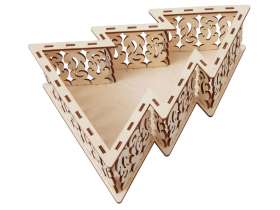 Шкатулка из фанеры в виде елки Firytale , серебристая №8