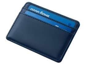 Картхолдер для двух карт и наличных денег с зажимом Crave, темно-синий №4