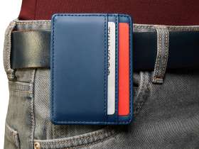 Картхолдер для двух карт и наличных денег с зажимом Crave, темно-синий №7