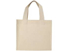 Мини эко-сумка Odessa с клинчиком, изготовленная из переработанного хлопка, сертифицированного согласно GRS, плотностью 220 г/м², объемом 9 л - Натуральный №3