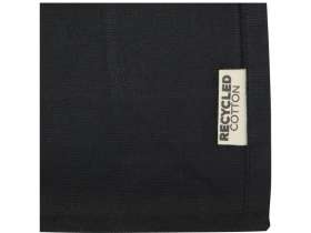 Мини эко-сумка Odessa с клинчиком, изготовленная из переработанного хлопка, сертифицированного согласно GRS, плотностью 220 г/м², объемом 9 л - сплошной черный №4