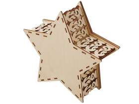 Шкатулка из фанеры в виде звезды Asteris, сине-серебристый №8