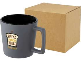 Cali Керамическая кружка объемом 370 мл с матовой отделкой - сплошной черный / Matted Grey №3