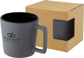 Cali Керамическая кружка объемом 370 мл с матовой отделкой - сплошной черный / Matted Grey №10