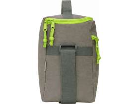 Изотермическая сумка-холодильник Neo Classic c контрастной молнией, серый/зеленое яблоко №6