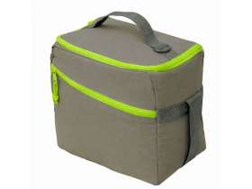 Изотермическая сумка-холодильник Neo Classic c контрастной молнией, серый/зеленое яблоко №8