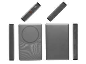 Магнитный беспроводной внешний аккумулятор, QC/PD Сёрф, 10000 мАч, серый №3