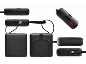 Магнитный беспроводной внешний аккумулятор c подсветкой лого Энчант, 10000 мАч, черный №9