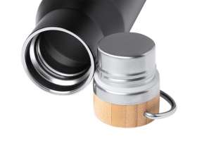Термобутылка Мэйер из нержавеющей стали, с бамбуковой крышкой, серебристый №3