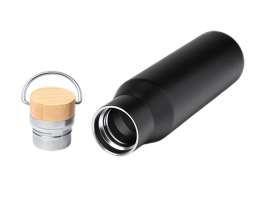 Термобутылка Мэйер из нержавеющей стали, с бамбуковой крышкой, серебристый №4