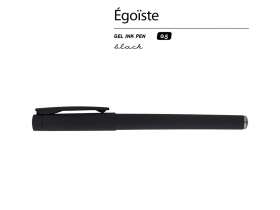 Ручка пластиковая гелевая Egoiste Black под персонализацию, черные чернила, черная №2