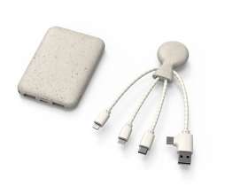 Портативное зарядное устройство BioPack c кабелем Mr. Bio, 5000 mAh, белый №2