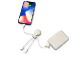 Портативное зарядное устройство BioPack c кабелем Mr. Bio, 5000 mAh, белый №4