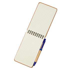Набор канцелярский с блокнотом и ручкой Масаи, 70 л в клетку, синий №4