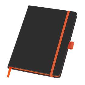 Блокнот ColorNote Black, твердая обложка A5, 80 листов, черный с оранжевым №2