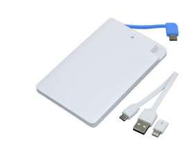 Универсальное зарядное устройство Credit _card1_power_bank  под нанесение логотипа  в виде кредитной карты, толщина всего 7,5 . 2500MAH. Синий №2